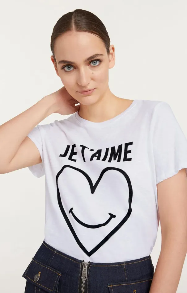 Shop Smiling Heart Tee White Cinq Sept Tees