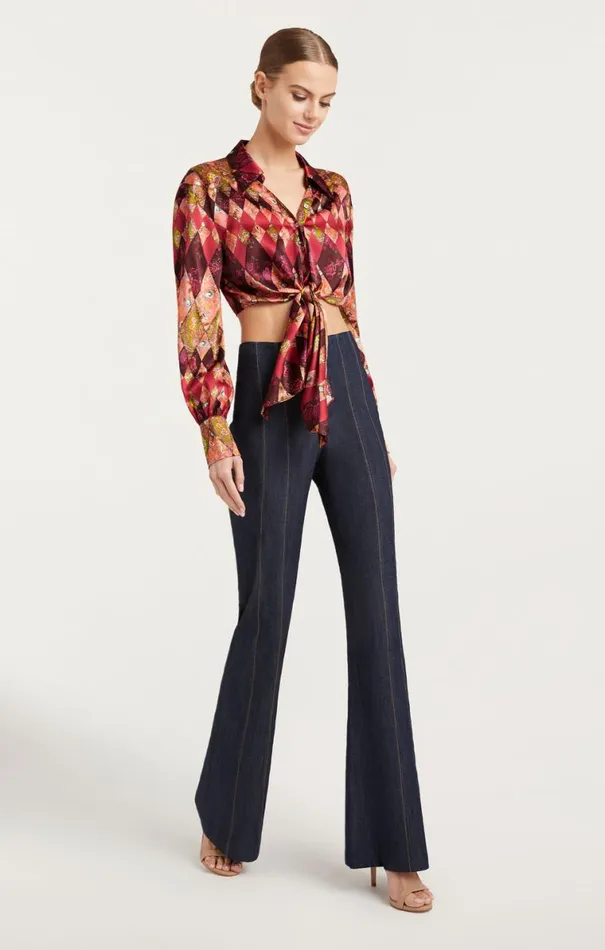 Shop Thea Patchwork Christianna Top Pale Rose Multi Cinq Sept Long Sleeve Tops