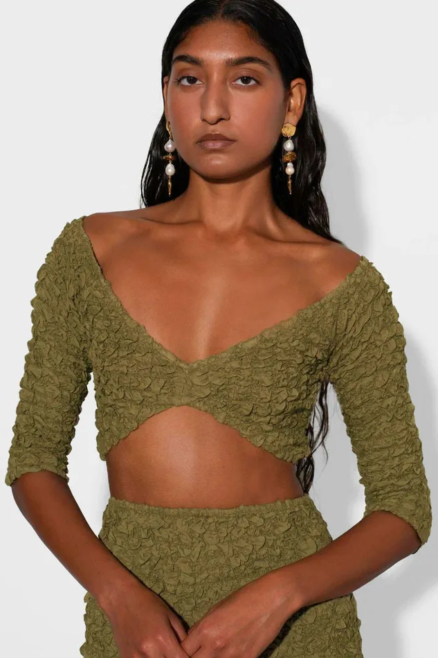 Shop Tops Mara Hoffman Aja Top Green Shop Tops Mara Hoffman Aja Top Green