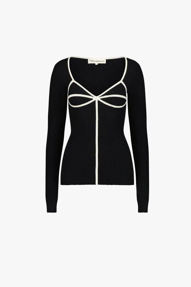 Shop Tops Mara Hoffman Naida Sweater Black
