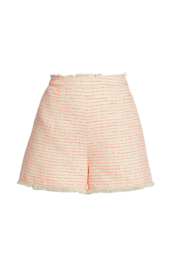 Shop Tweed Coronado Short Ivoryneon Coral Cinq Sept Shorts