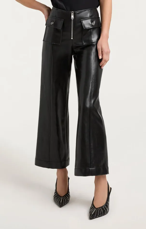 Shop Vegan Leather Azure Pant Black Cinq Sept Pants