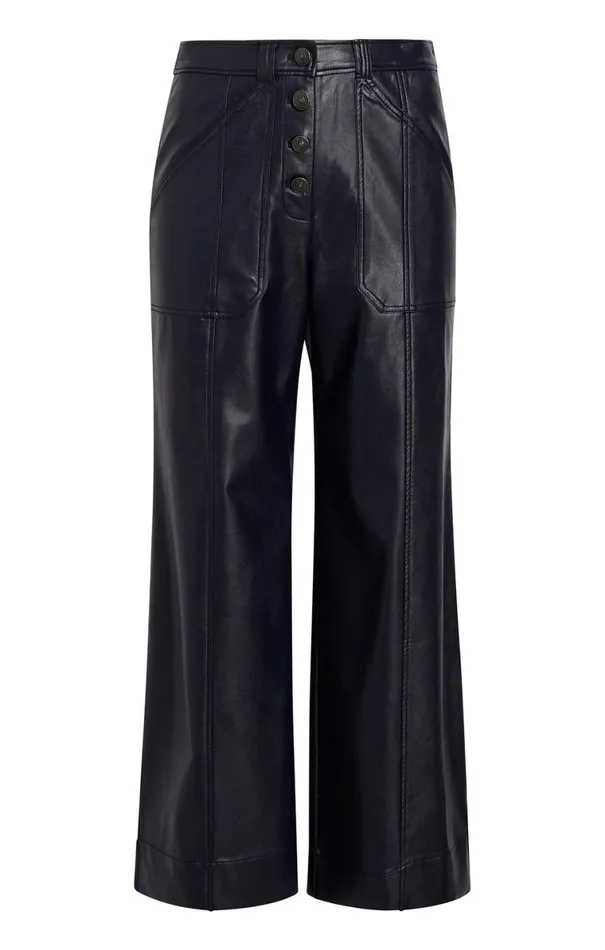 Shop Vegan Leather Benji Pant Navy Cinq Sept Pants