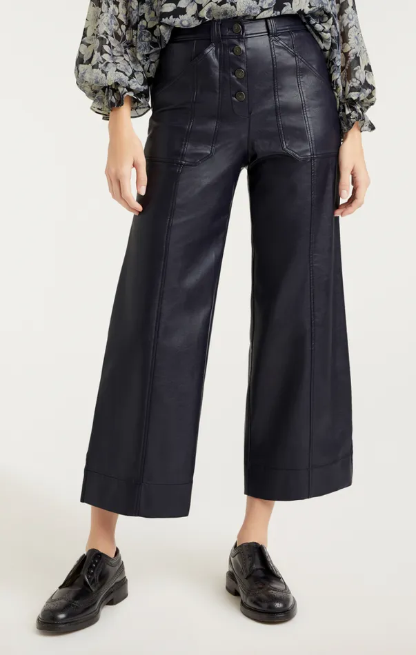 Shop Vegan Leather Benji Pant Navy Cinq Sept Pants