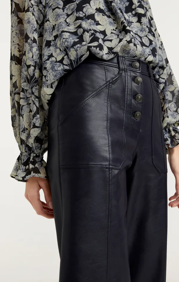 Shop Vegan Leather Benji Pant Navy Cinq Sept Pants