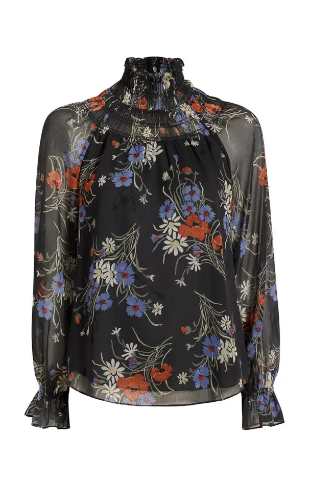 Shop Wild Poppy Avalyn Top Obsidian Multi Cinq Sept Long Sleeve Tops