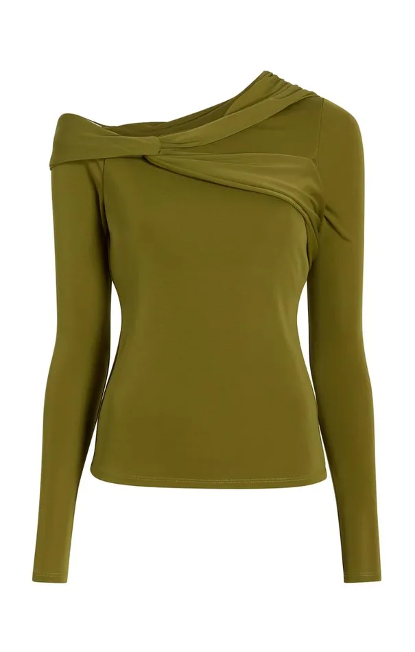Shop Zaya Top Olive Green Cinq Sept Long Sleeve Tops