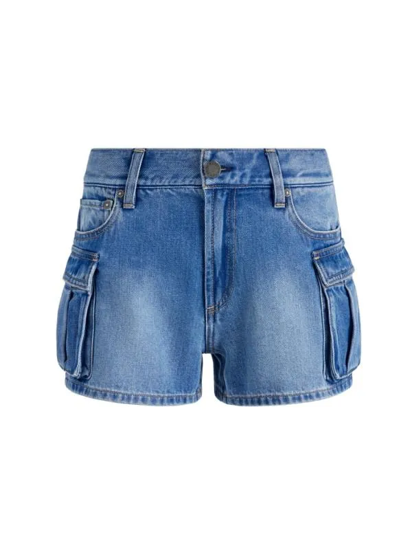 Shorts Women Alice Olivia CAY LOW RISE CARGO SHORT Ivy Blue