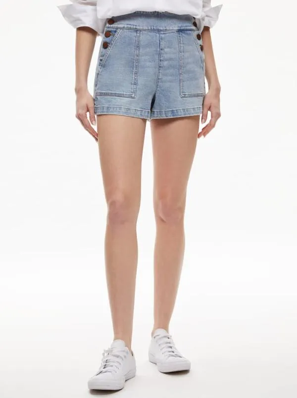 Shorts Women Alice Olivia DONALD JEAN SHORT Rockstar Blue