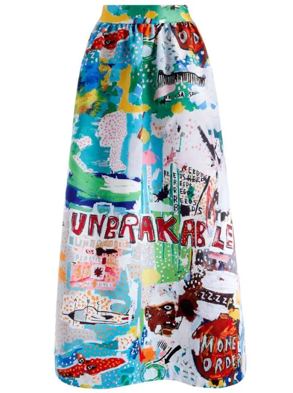 Skirts Women Alice Olivia AO X BASQUIAT TINA TEA LENGTH SKIRT Unbreakable