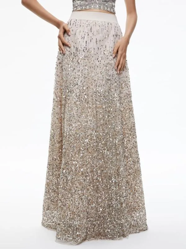 Skirts Women Alice Olivia CATRINA SEQUIN EMBELLISHED GOWN SKIRT Champagnemulti Skirts Women Alice Olivia CATRINA SEQUIN EMBELLISHED GOWN SKIRT Champagnemulti
