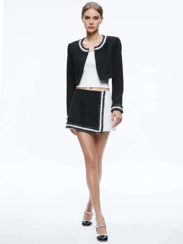 Skirts Women Alice Olivia DARMA CROSSOVER SKORT Blackoff White