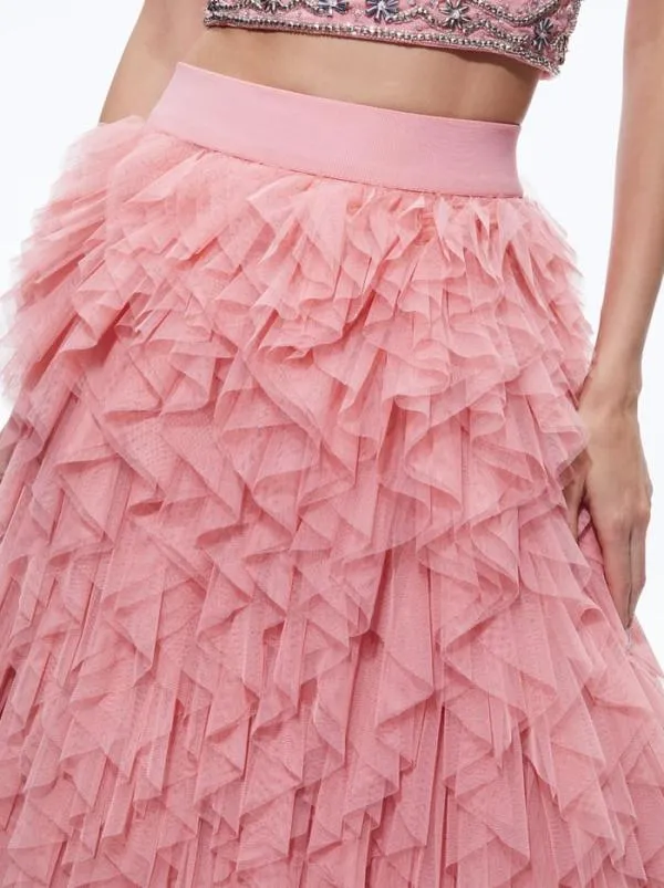Skirts Women Alice Olivia KAL RUFFLE GOWN SKIRT Rose