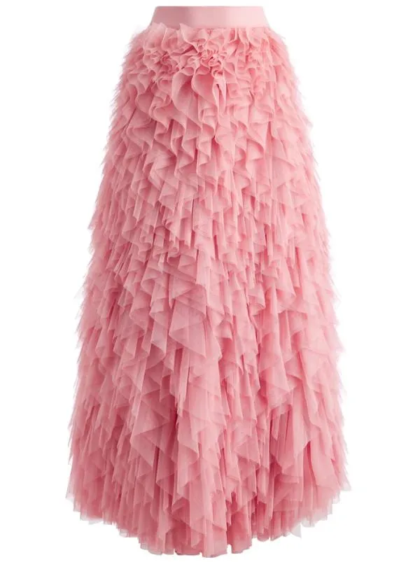 Skirts Women Alice Olivia KAL RUFFLE GOWN SKIRT Rose