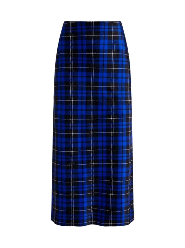 Skirts Women Alice Olivia MAEVE MIDI SLIP SKIRT Schoolgirl Plaid Sapphire