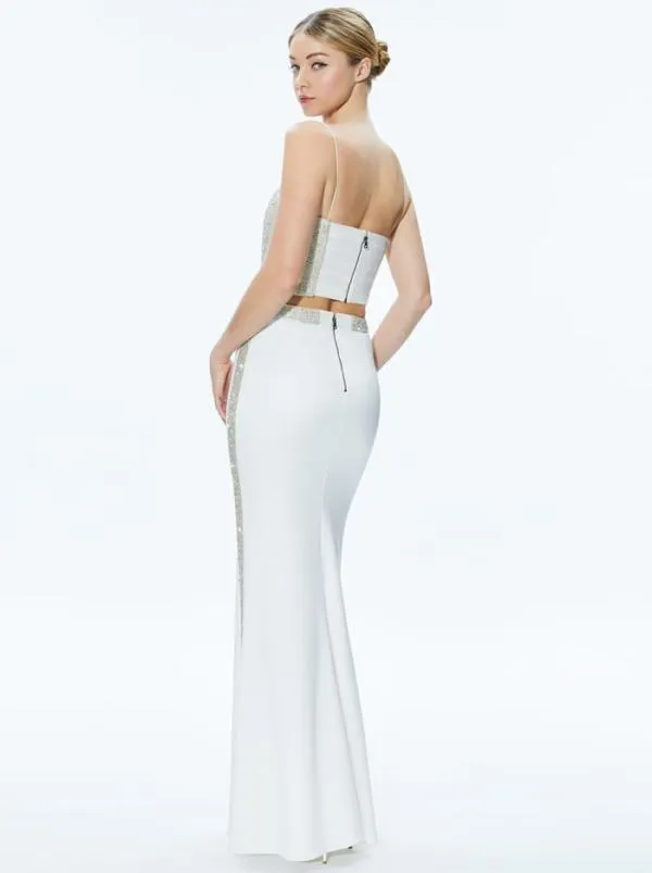 Skirts Women Alice Olivia MARILYNN EMBELLISHED MAXI SKIRT Off White