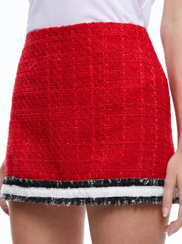 Skirts Women Alice Olivia RUBI TWEED MINI SKIRT Perfect Rubyblackwhite