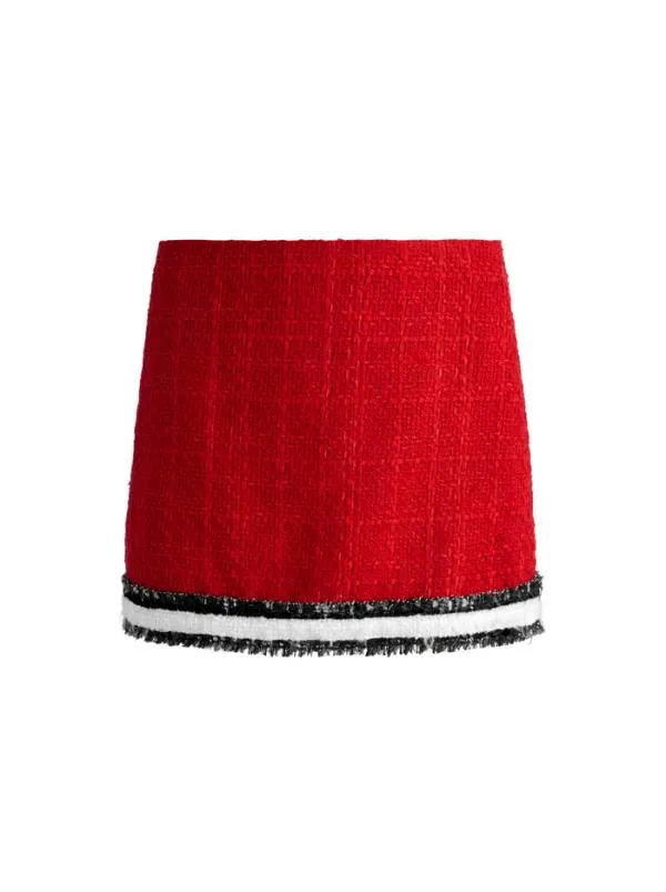 Skirts Women Alice Olivia RUBI TWEED MINI SKIRT Perfect Rubyblackwhite