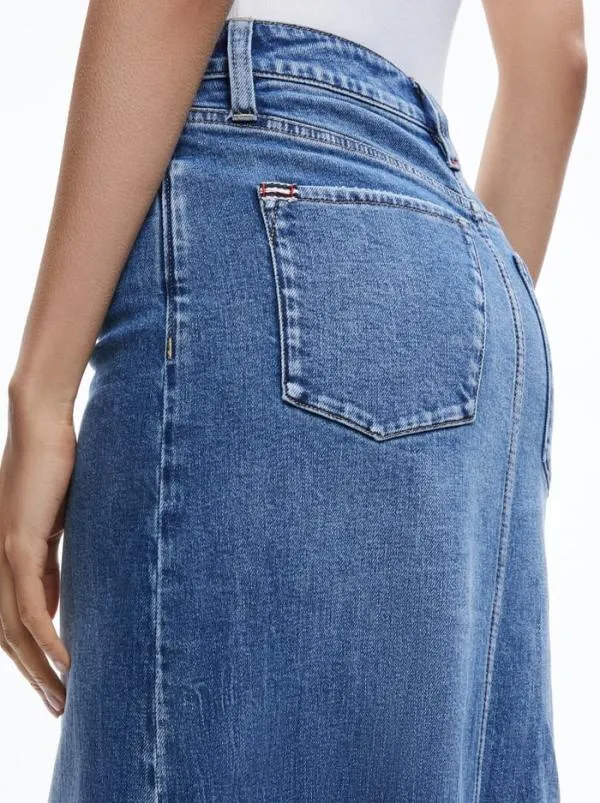 Skirts Women Alice Olivia RYE DENIM MAXI SKIRT Brooklyn Blue