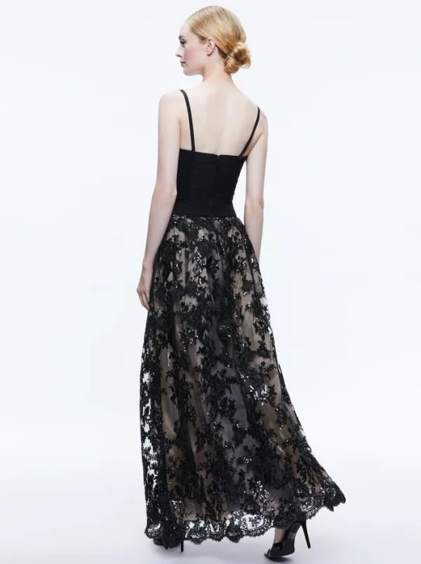 Skirts Women Alice Olivia TINA EMBELLISHED GOWN SKIRT Black