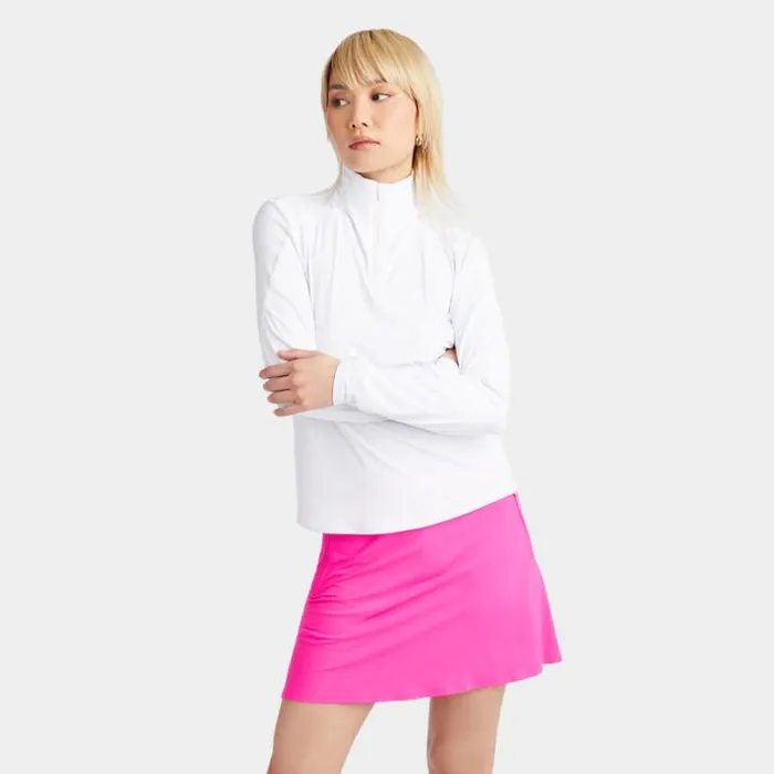 Skorts and Dresses Women GFORE SILKY TECH NYLON ALINE SKORT Day Glow Pink