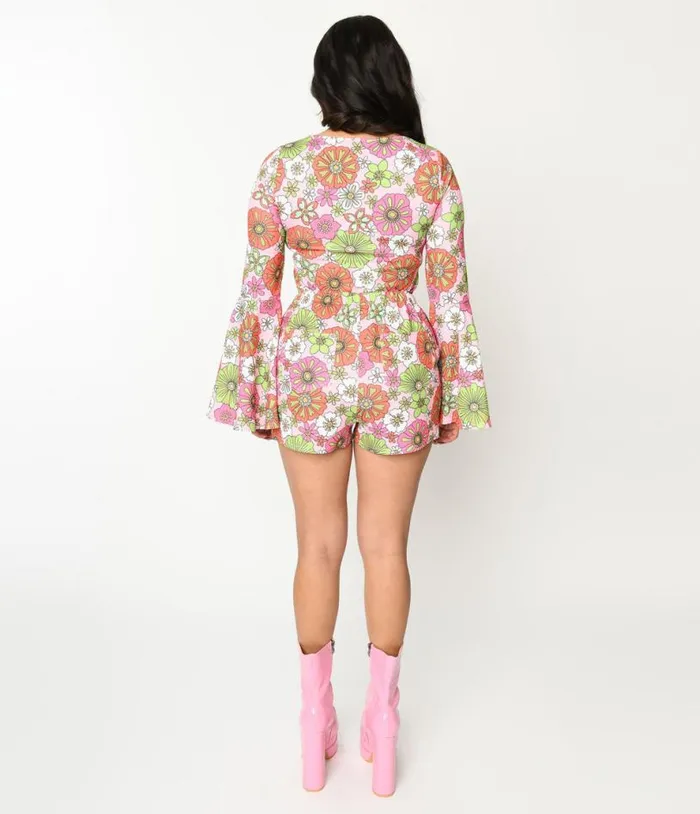 Smak Parlour 1960s Pink Retro Bloom Shorts Clothing Unique Vintage Shorts