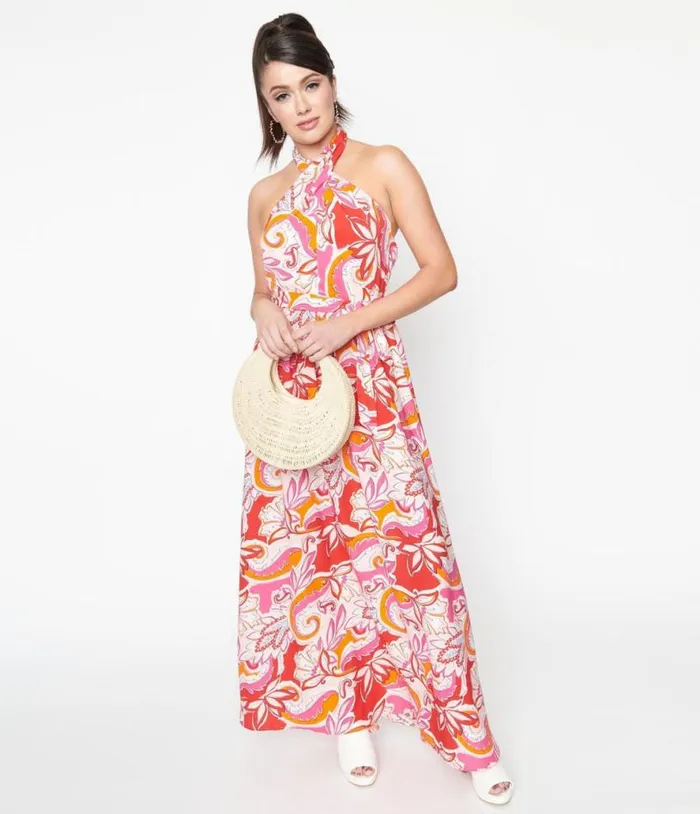 Smak Parlour 1970s Pink and Red Floral Budding Romance Maxi Dress Dresses Unique Vintage Maxi Smak Parlour 1970s Pink and Red Floral Budding Romance Maxi Dress Dresses Unique Vintage Maxi