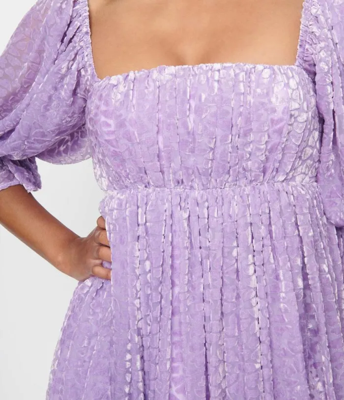 Smak Parlour Lavender Heart Velvet Love Interest Babydoll Dress DressesPlus Unique Vintage Babydoll