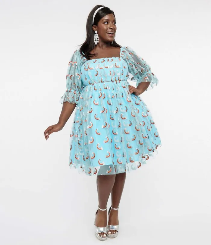 Smak Parlour Plus Size Sky Blue and Glitter Rainbows Love Interest Babydoll Dress DressesPlus Unique Vintage Babydoll Smak Parlour Plus Size Sky Blue and Glitter Rainbows Love Interest Babydoll Dress DressesPlus Unique Vintage Babydoll