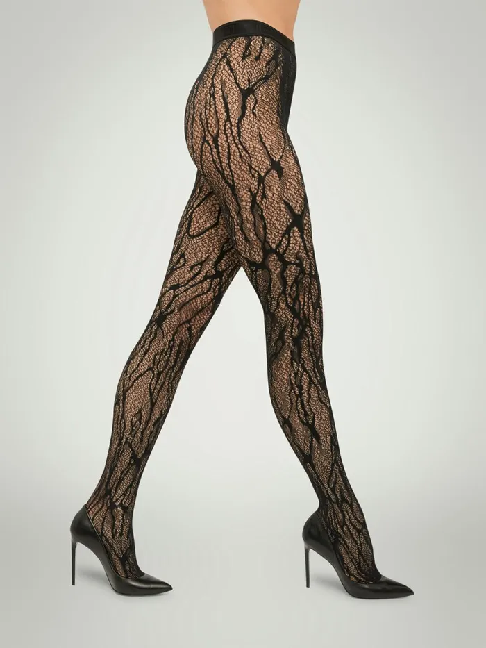 Snake Lace Tights Black Women Wolford Tights