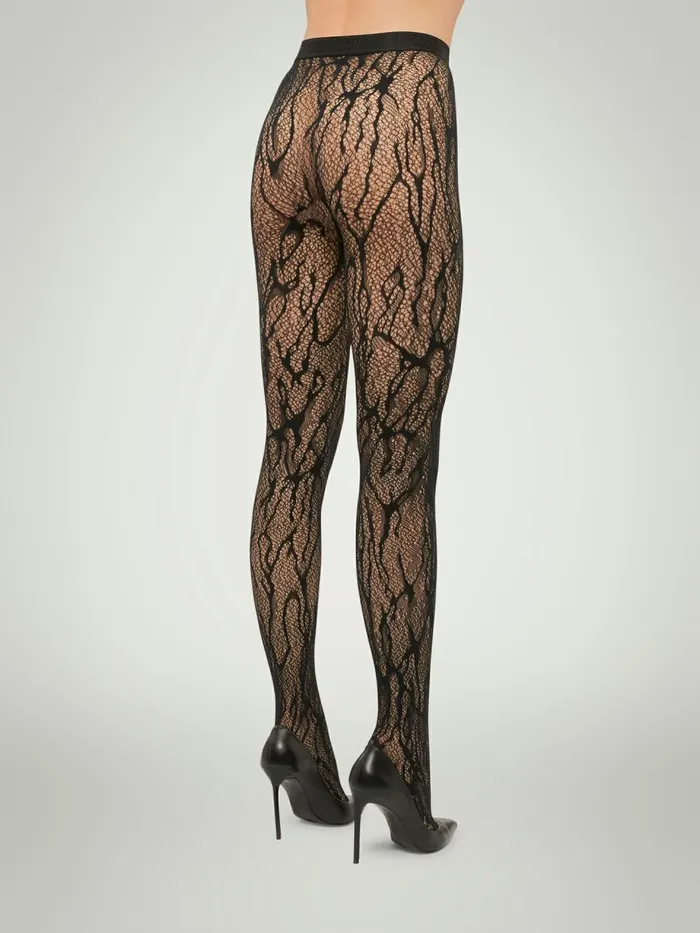 Snake Lace Tights Black Women Wolford Tights