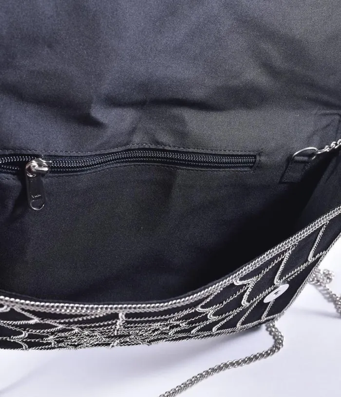 Spider Web Embroidered Clutch Accessories Unique Vintage Novelty Bags