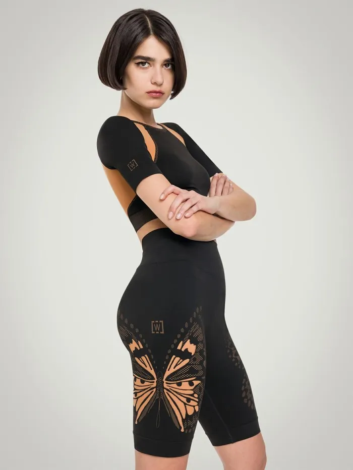 Sporty Butterfly Biker Lionblack Women Wolford Shorts