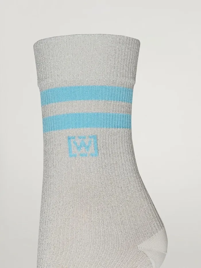 Sporty Stripes Socks Whitesilver Women Wolford Socks