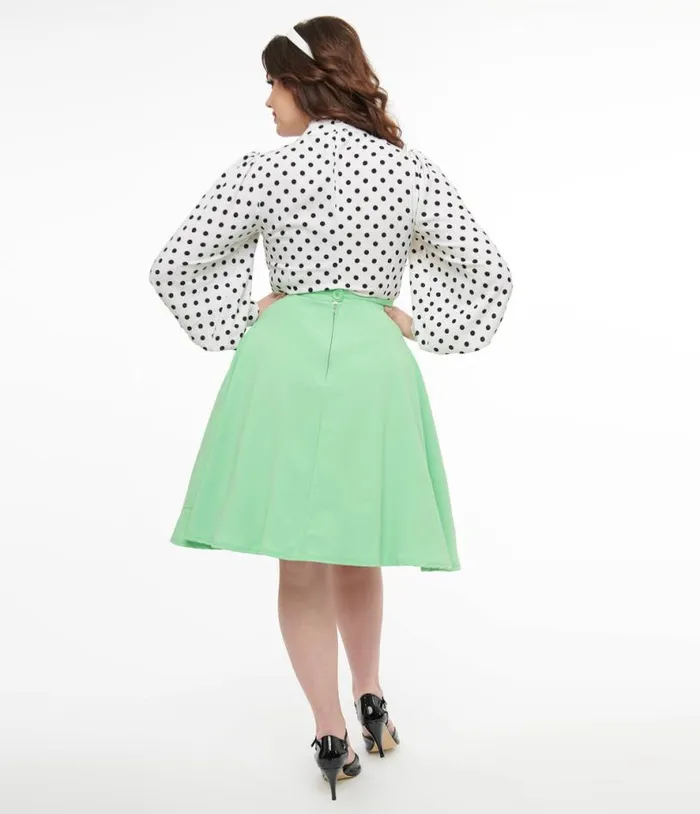 Steady 1950s Mint Green High Waist Thrills Skirt DressesClothingPlus Unique Vintage Skirts