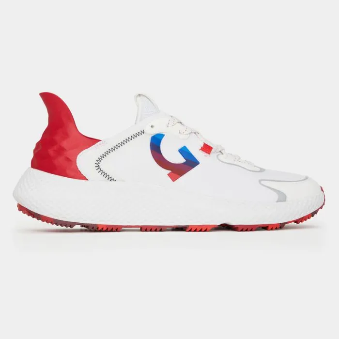 Street Shoes Men GFORE MEN039S MG4X2 KNIT STRIPED QUARTER G HYBRID GOLF CROSS TRAINER Poppy