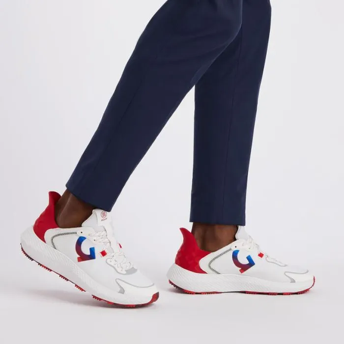 Street Shoes Men GFORE MEN039S MG4X2 KNIT STRIPED QUARTER G HYBRID GOLF CROSS TRAINER Poppy
