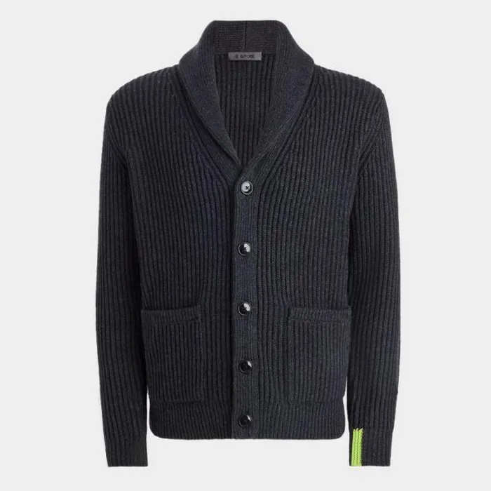 Sweaters Men GFORE CASHMERE BLEND SHAWL COLLAR CARDIGAN Heather Grey