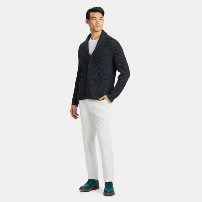 Sweaters Men GFORE CASHMERE BLEND SHAWL COLLAR CARDIGAN Heather Grey