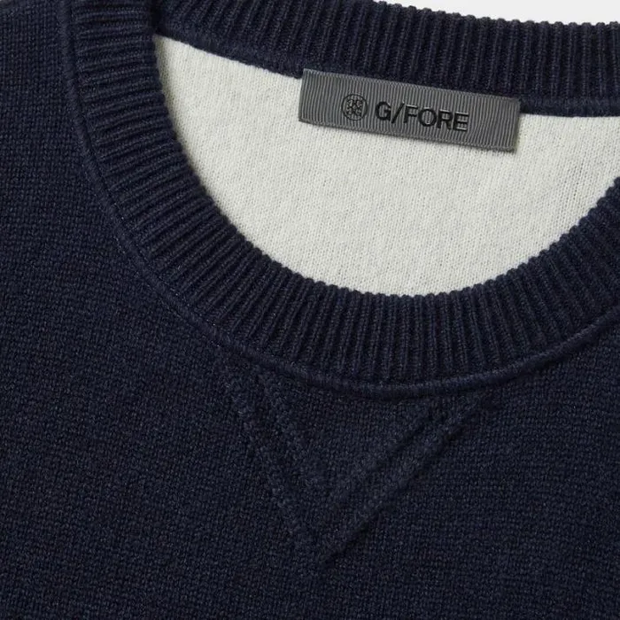 Sweaters Men GFORE FRESH TAKE ON THE CASHMERE CREW Twilight