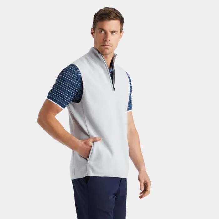 Sweaters Men GFORE MERINO WOOL TECH LINED DUNES VEST Nimbus Heather