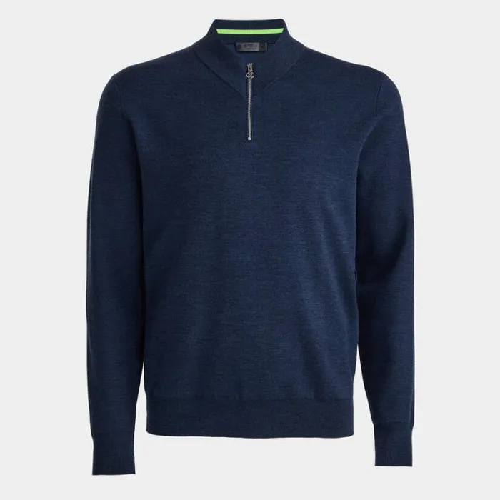 Sweaters Men GFORE V NECK MERINO WOOL QUARTER ZIP SWEATER Ink