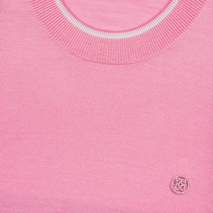 Sweaters Women GFORE MERINO WOOL SHORT SLEEVE SWEATER Candy