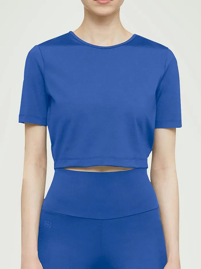 The Workout Top Short Sleeves Dazzling Blue Women Wolford Tops