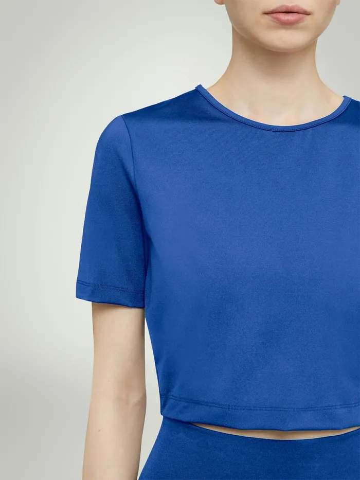 The Workout Top Short Sleeves Dazzling Blue Women Wolford Tops