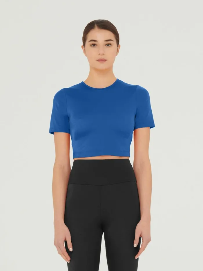The Workout Top Short Sleeves Sodalite Blue Women Wolford Tops