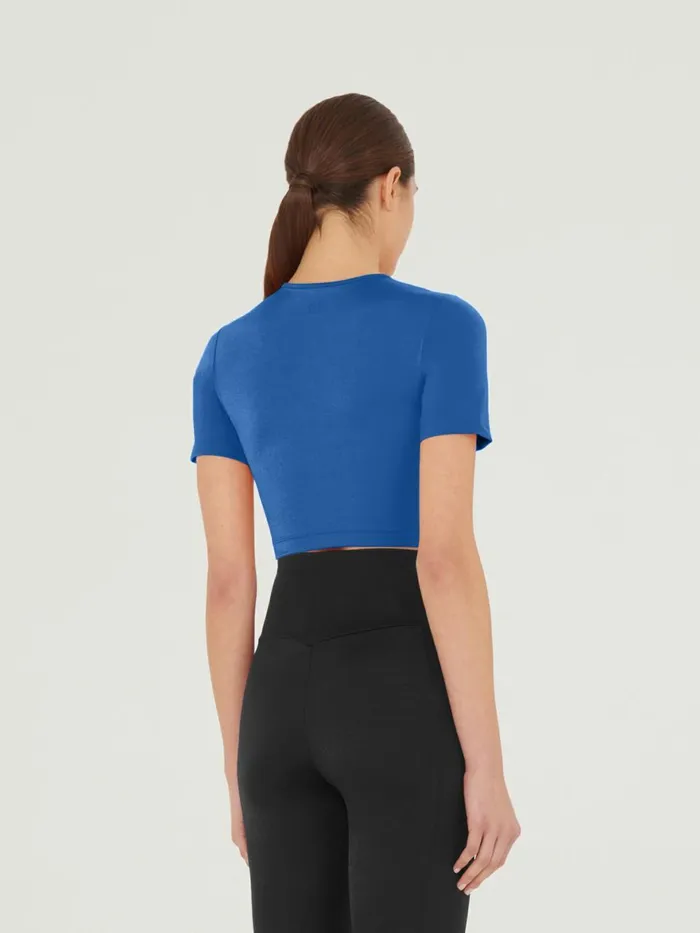 The Workout Top Short Sleeves Sodalite Blue Women Wolford Tops
