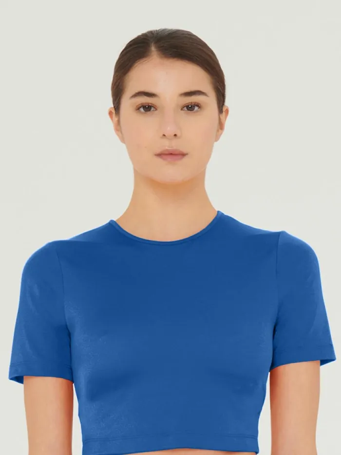 The Workout Top Short Sleeves Sodalite Blue Women Wolford Tops
