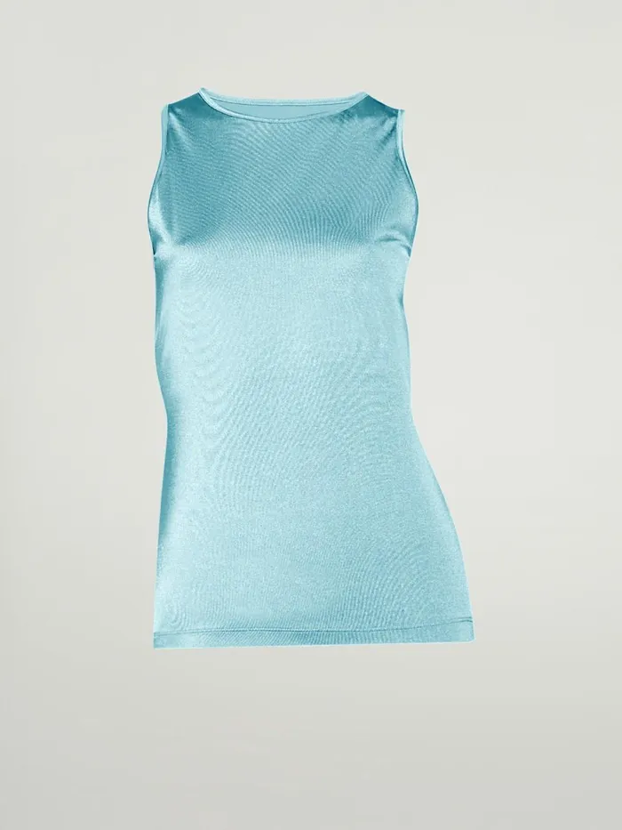 The Workout Top Sleeveless Light Aquamarine Women Wolford Tops