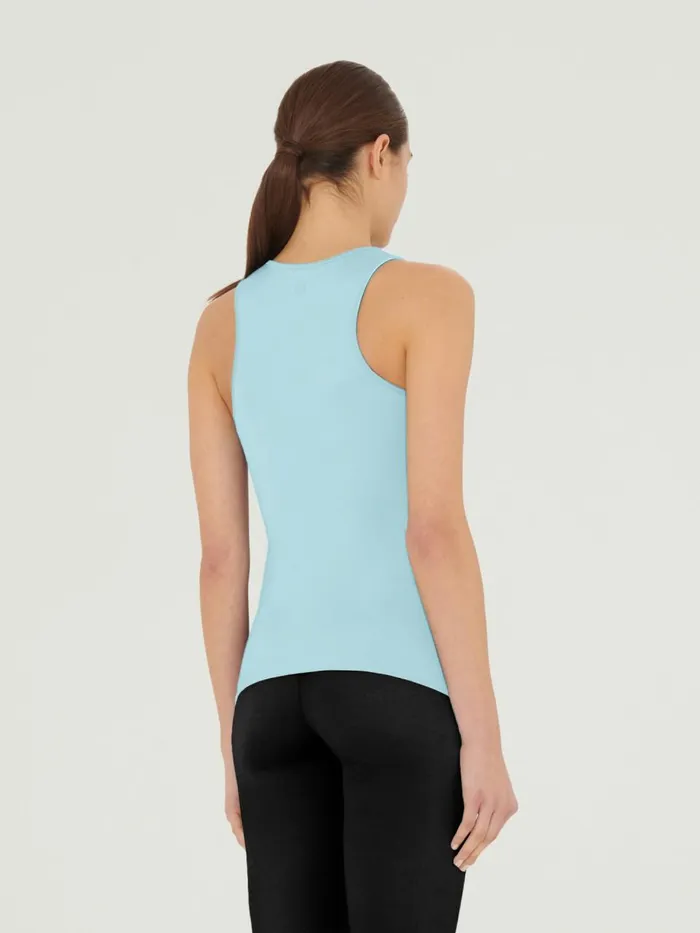 The Workout Top Sleeveless Light Aquamarine Women Wolford Tops